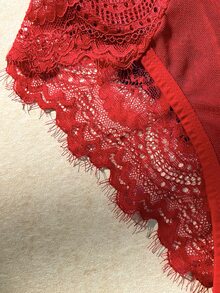 Bare Chapter 4pcs/Set French Eyelash Lace Women's Mid-Waist Panties - Multicolor - View 3