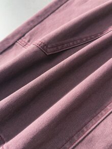 ROMWE MEN Men's Vintage Washed Patchwork Loose Fit Jeans - Burgundy - View 8