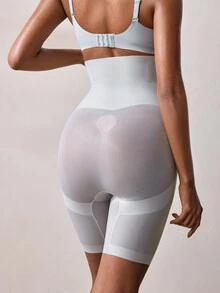 Veilyse 1件女款高腰收腹無痕提臀塑形內褲修身內著短褲 - 淺灰色 - 查看 3