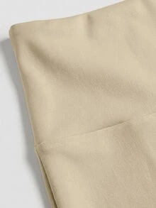 EMERY ROSE Plus Size Women 3/4 Length Pants With Pockets, Casual Sports Everyday Wear - Khaki - View 5