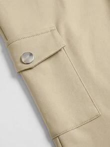 EMERY ROSE Plus Size Women 3/4 Length Pants With Pockets, Casual Sports Everyday Wear - Khaki - View 6