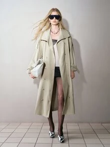 MOTF PREMIUM Mantel trench double breasted minimalis serbaguna - Aprikot - View 6