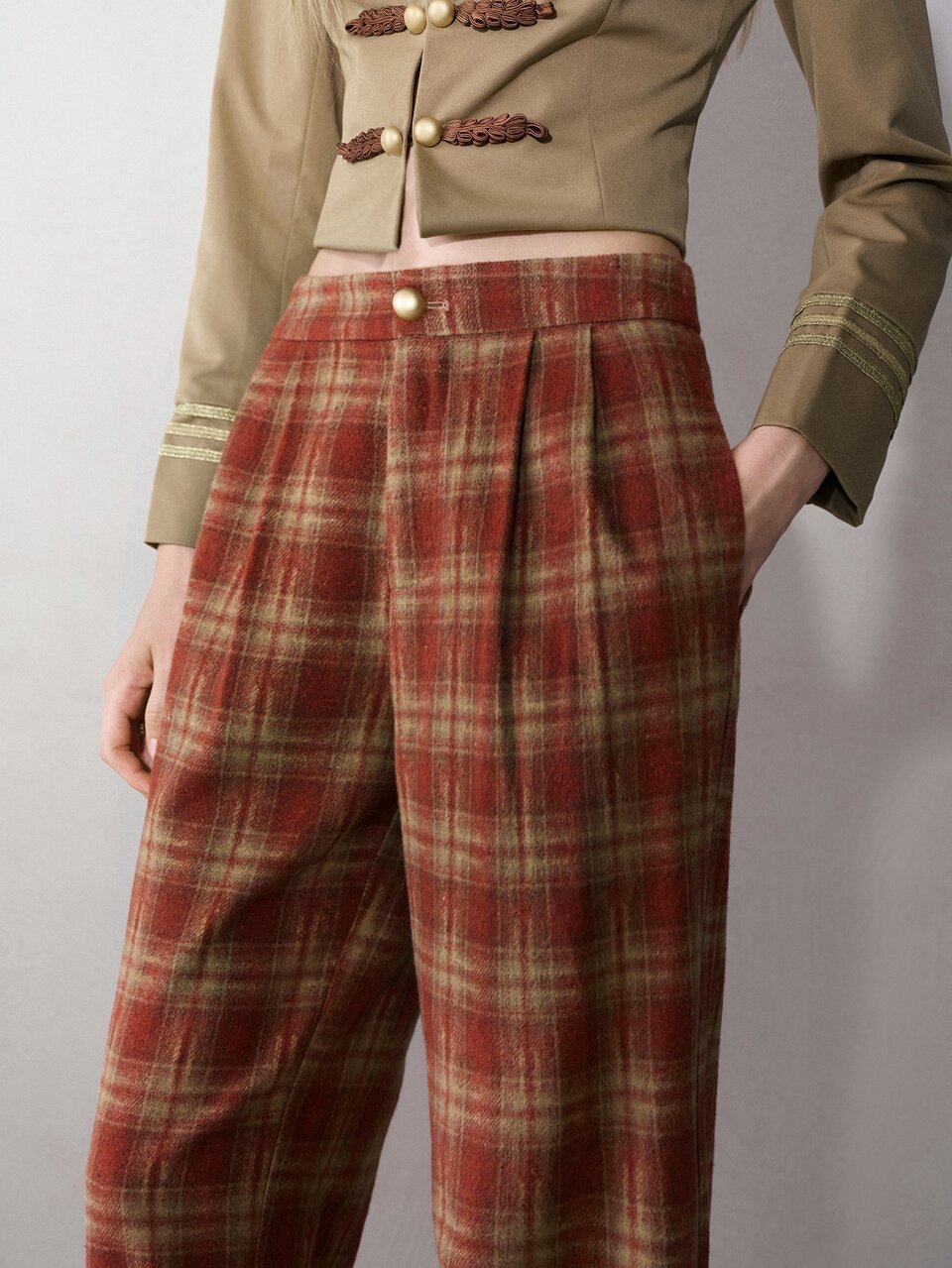MOTF VINTAGE CLASSIC PLAID LONG PANTS