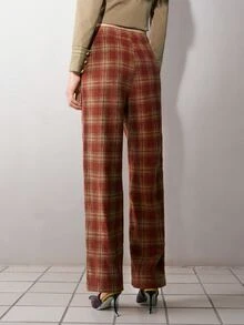 MOTF PREMIUM VINTAGE CLASSIC PLAID LONG PANTS - Red - View 4