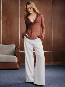 Anewsta Suéteres para mujer tonos de marrón casual de otoño para brunch - Marrón - Ver 4