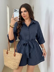 SHEIN LUNE Plus Size Jumpsuits - Multicolor - View 4