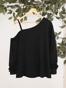 SHEIN Essnce 休闲简约黑色字母印花大码女式无袖背心，适合春、夏、秋季 - 黑色 - 查看 2