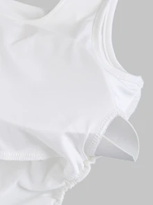 SHEIN Unity Women's Summer Solid Square Neck Casual Slim Fit Tank Top, Built-In Bra - White - View 7