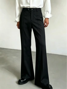 Claim Dot Men's Solid Color Casual Versatile Daily Travel Long Pants - Black - View 3