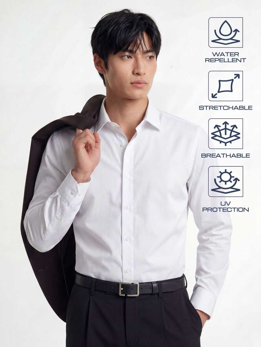 TekDrob WaterProof & UV Protection Regular Shirt With Long Sleeve - White - View 1
