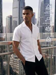 TekDrob Colarless Regular Fit Shirt With WaterProof & UVProtection Effect - White - View 1