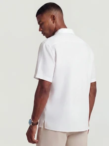 TekDrob Colarless Regular Fit Shirt With WaterProof & UVProtection Effect - White - View 4