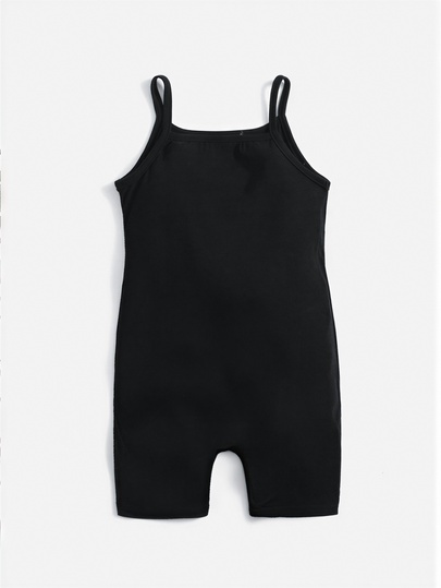 SHEIN LMoss Kids Random 5pcs,Send 1pc Baby Girl Casual Camisole Romper,Black White Striped Mini Floral Print Graffiti Y2K Kawaii Cute Summer Outfits,Family Matching