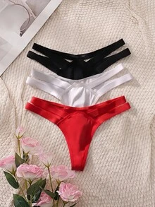 SHEIN MOD 3packs Cut Out Sexy Panties Set - Multicolor - View 1
