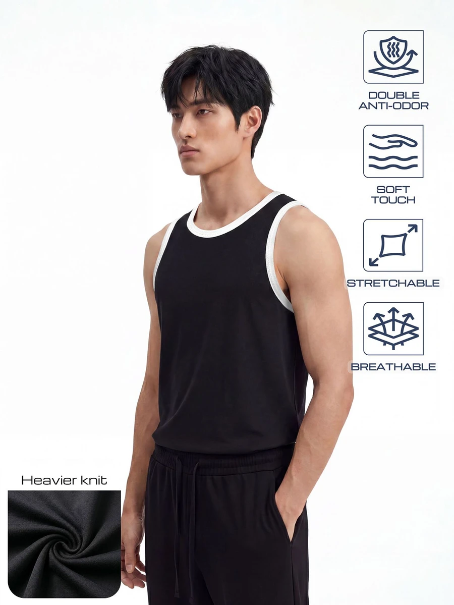 TekDrob Viscose Slim Tank Top With Double Anti-Odor Functionality - Multicolor - View 1