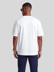 TekDrob Heavy Oversize T-Shirt With Crew Neck - White - View 3