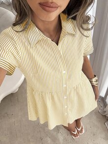 Siren Gaze Women's White Pleated Casual Daily Wear Dress Vacation Summer - Light Yellow - View 4