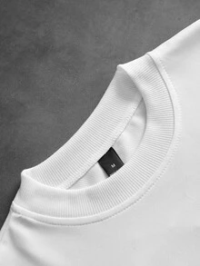 PAVTROS Men's White Summer Streetwear City Break Faith Over Fear 3D Foil Print Letter Casual T-Shirt,Slogan Drop Shoulder Graphic Tee For Daily Wear & Gift - White - View 6