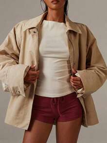 Athîral Women's Casual Solid Color Knit Low-Waist Shorts - Burgundy - View 4