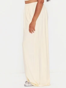 MUSERA Yellow Wide Leg Baggy Trouser Winter Autumn Everyday Casual Going Out Weekdaze - Yellow - View 3