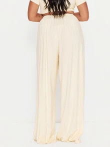 MUSERA Yellow Wide Leg Baggy Trouser Winter Autumn Everyday Casual Going Out Weekdaze - Yellow - View 5