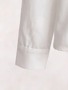 SHEIN 返校季青少年女孩百搭白色襯衫，可作為內搭或外穿，休閒日常時尚，適合畢業季與正式場合，青少年女孩 - 白色 - 查看 6
