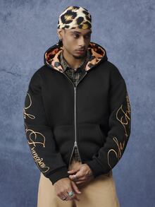 PAVTROS Men's Letter Embroidered Zip-Up Hoodie - Multicolor - View 4