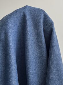 SHEIN 针织牛仔短袖纽扣紧身衣 - 藍色 - 查看 7