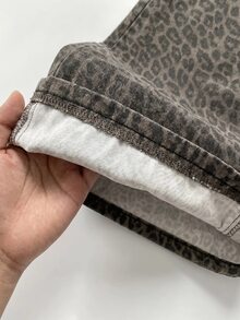 Elamini بنطلون جينز نسائي بخصر مربوط وساق واسعة - متعدد الألوان - مشاهدة 4