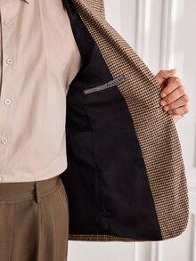 Officeau Men's Old Money Khaki Blazer, For Business Formal/Evening Events - Khaki - View 6