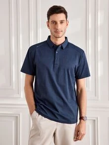 Officeau Pro Man Wardrobe Sports Tennis Shirt, Men's Summer Short Sleeve Polo Shirt For Sports And Outdoor Recreation - Navy Blue - View 6