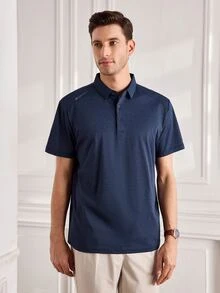 Officeau Pro Man Wardrobe Sports Tennis Shirt, Men's Summer Short Sleeve Polo Shirt For Sports And Outdoor Recreation - Navy Blue - View 5