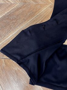 SHEIN EZwear 大尺碼黑色翻領前扣露背掛脖背心 秋冬款 - 藏蓝色 - 查看 7