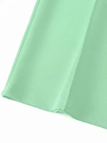 SHEIN LUNE 大尺碼女款時尚極簡顯瘦休閒百搭長褲 - 薄荷綠 - 查看 4