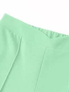 SHEIN LUNE 大尺碼女款時尚極簡顯瘦休閒百搭長褲 - 薄荷綠 - 查看 3