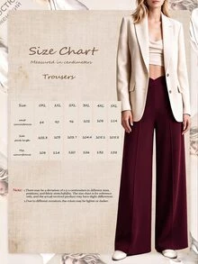 SHEIN LUNE 大尺碼女款純色休閒優雅百搭日常寬腿褲 秋季 - 紫色 - 查看 8