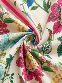 Comfylo Plus Size Women's Floral Print Cutout V-Neck 3/4 Sleeve Vacation Dress Fall - Multicolor - View 8