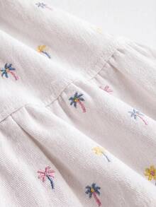 SHEIN MOD 女款花卉刺繡口袋荷葉邊牛仔裙 - 彩色 - 查看 4