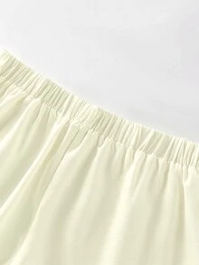 GlowEve CURVE Women's Plus Size Scarf Tie Fashion Commuter Shorts - Apricot - View 4