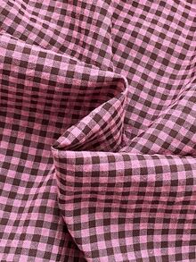 SHEIN 2件組女童幼兒夏秋/秋冬居家服套裝，甜酷風黑粉格紋可愛荷葉邊長袖上衣與長褲，柔軟舒適 - 粉色 - 查看 5