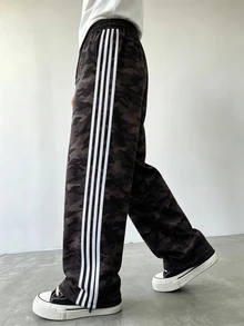 Gym Rark 男士彈性腰迷彩休閒日常旅行棕色運動長褲 - 棕色 - 查看 3