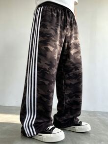 Gym Rark 男士彈性腰迷彩休閒日常旅行棕色運動長褲 - 棕色 - 查看 4