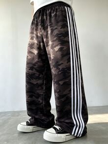 Gym Rark 男士彈性腰迷彩休閒日常旅行棕色運動長褲 - 棕色 - 查看 5