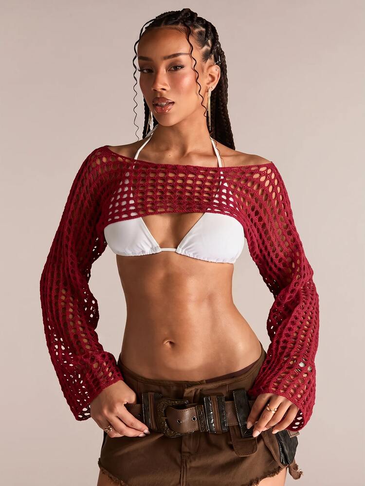 ACID BLVD Women Sweaters All Over Print Seksi - Merah - View 5