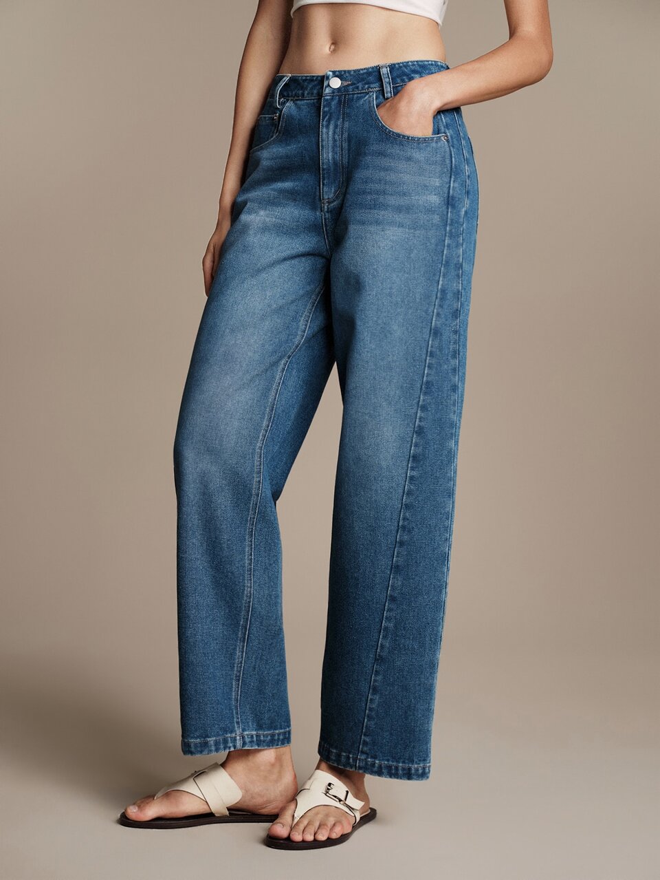 Anewsta Fall Casual Blue Washed Slim Fit Jeans Women Cotton Office Commute Versatile Stretch Denim Pants Modern