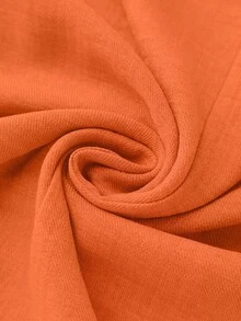 EMERY ROSE Plus Size Women's Spring/Summer Casual Crinkled Notch Neck Short Sleeve Pullover Shirt Straight Leg Pants 2-Piece Set Cruise Vacation Burnt Orange - Orange - View 6