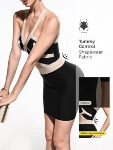 Nuvra 女款拼色休閒日常迷你掛脖洋裝 - 彩色 - 查看 5