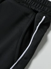 Manfinity Roghcode Men's Letter Print Drawstring Waist Colorblock Casual Sweatpants - Multicolor - View 7
