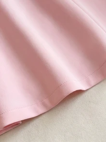 Weeklong Plus Size Spring/Summer Fashion Commute Daily Wear Faux Flower Position Print Collar Bead Pocket Dress - Pink - View 5