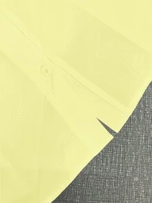 SHEIN LUNE CURVE 大尺碼女款素色優雅後背蝴蝶結襯衫 - 淡黃色 - 查看 3
